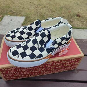 VANS Stacked Checkerboard Slip On Canvas Shoes